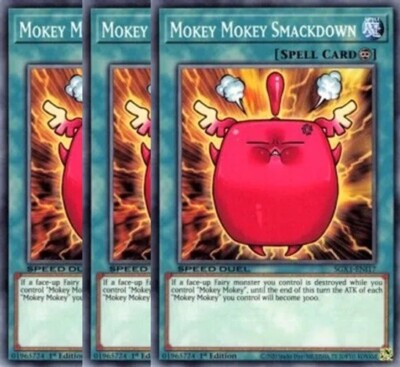 wwe yugioh cards Yugioh - Mokey Mokey Smackdown x 3 - 1st Edition NM - Free Holographic Card