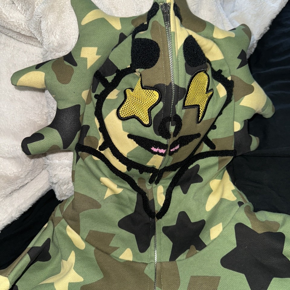 Glo Man Zip Star Bolt Hoodie XL eBay