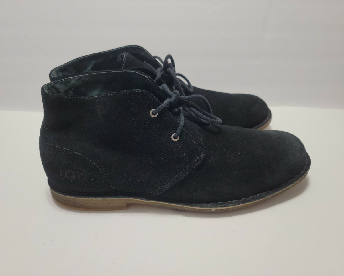 UGG Australia Men’s Black Suede Ankle Chukka Boots Size 12 Lightweight Comfort Ugg Australia Mens Sz 15 Black Leighton Suede Chukka Ankle  main image 4