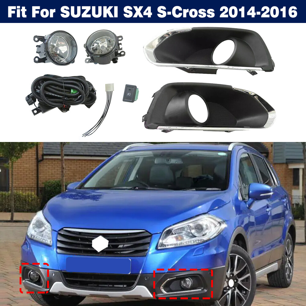 Bumper Fog Light Driving Lamp Bezels w/ Wiring For SUZUKI SX4 S