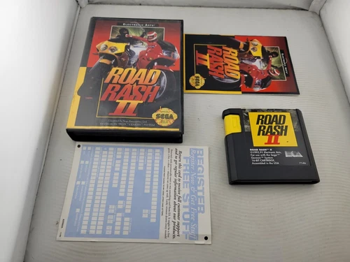 Road Rash II In Case Sega Genesis Complete In Box CIB Great Shape With Reg Card