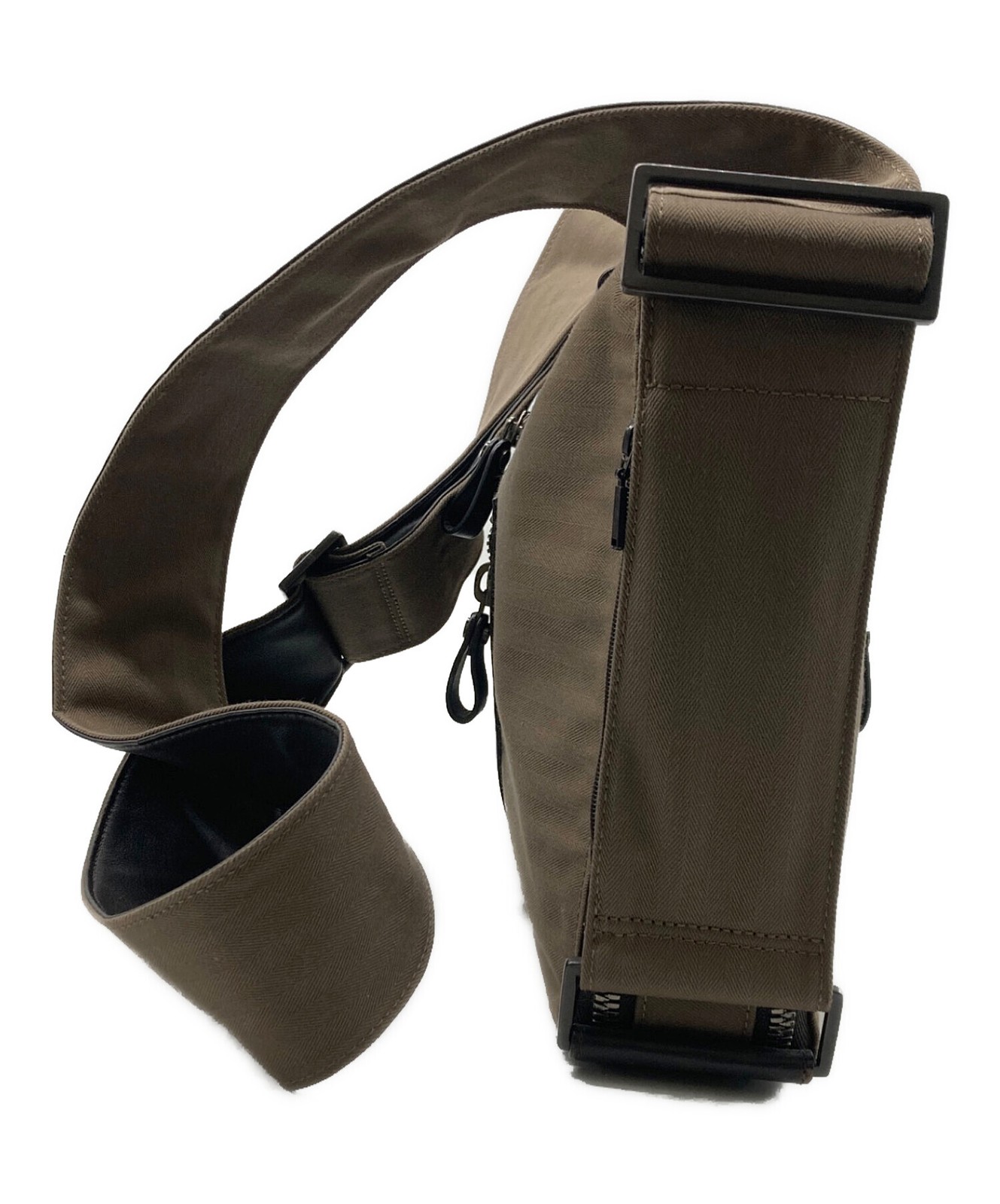 dunhill HEIST CANVAS Men's Burberry Trench Coat Shoulder Bag Khaki Used  thumbnail 3