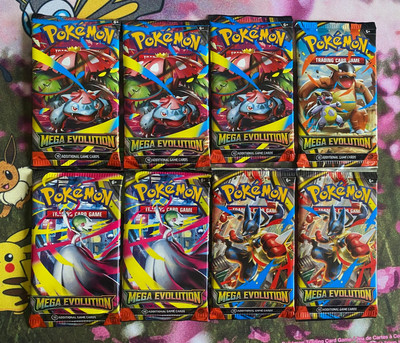 Pokemon TCG ME01 Mega Evolution Booster Pack Lot of 8