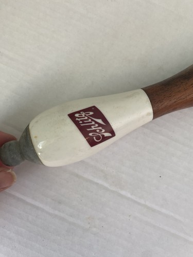 Vintage 1970s Made In USA Schlitz White Beer Tap Handle 10.5” - Picture 8 of 12