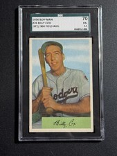 1954 Bowman #26b Billy Cox .972/.960 Fielding Avg. SGC 5.5 EX+ Dodgers