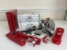 Mario 25th Anniversary Red Nintendo Wii Console All Leads 1 Remote Plus 8 Games