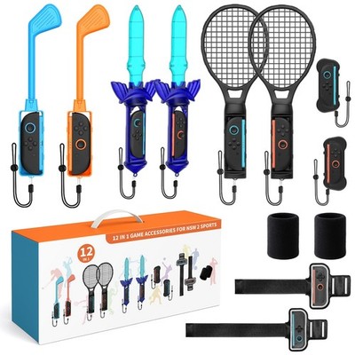 LONGYI Switch 2 Sports Zubehör Set, 12-in-1-Spielzubehör-Bundle Set für JoyCo...