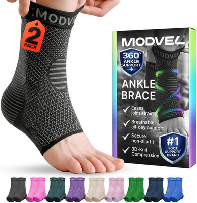 Modvel Foot & Ankle Brace Socks for Sprained Ankle Compression Sleeve - Plantar