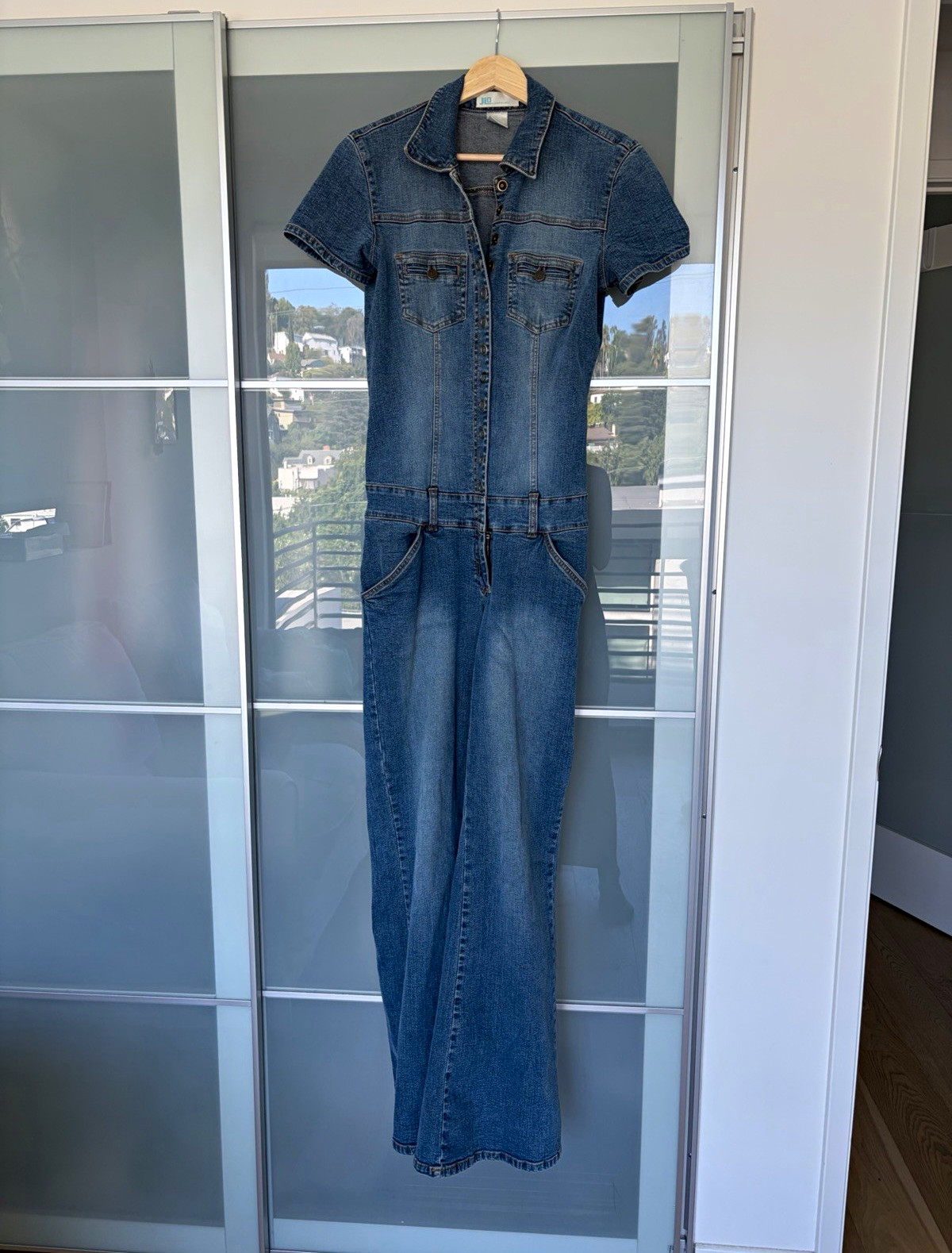 JLO by Jennifer Lopez Women's Blue Denim Short Sleeve…