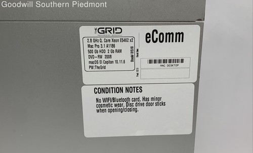 Apple Mac Pro 2008 Tower Intel Xeon E5462 (x2) 2.80GHz 2GB RAM 500GB HDD - Parts - Picture 5 of 5