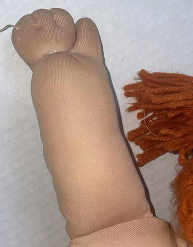 Muñeca niña Cabbage Patch Kid 1978-1982 ojos verdes pelo naranja 1 hoyuelo hendido 17" - Imagen 4 de 16