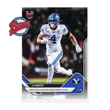 LJ Martin BYU 222 Yards 2025-26 Bowman U NOW Football Card 51 Presale