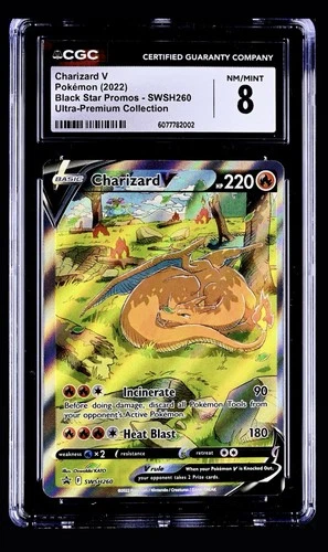 Pokémon 2022 UPC Sleeping Charizard V Black Star Promo SWSH260 CGC 8 NM MINT ✨🔥