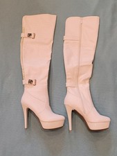 Elegante  Overkneestiefel mit Plateau in Weiß Gr. 40 " Sergio Todzi " Neu