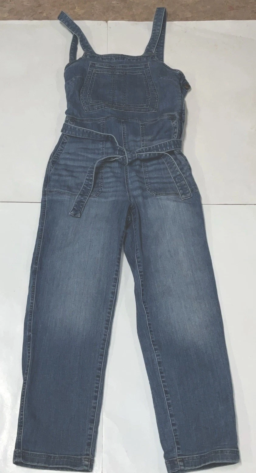 Duluth Trading Women's Daily Denim Overall Tie Jumpsuit SIZE 6 Blue NWOT