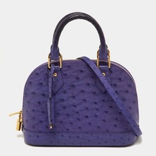 Louis Vuitton Alma Purple Ostrich Feather Satchels
