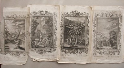 JOHANN JACOB SCHEUCHZER '' PHYSICA SACRA '' 4 KUPFERSTICHE  1725 - 1735