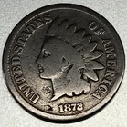 1872 Indian Head Coin Copper Penny Small One Cent GOOD 1c US "Key Date" - 2509