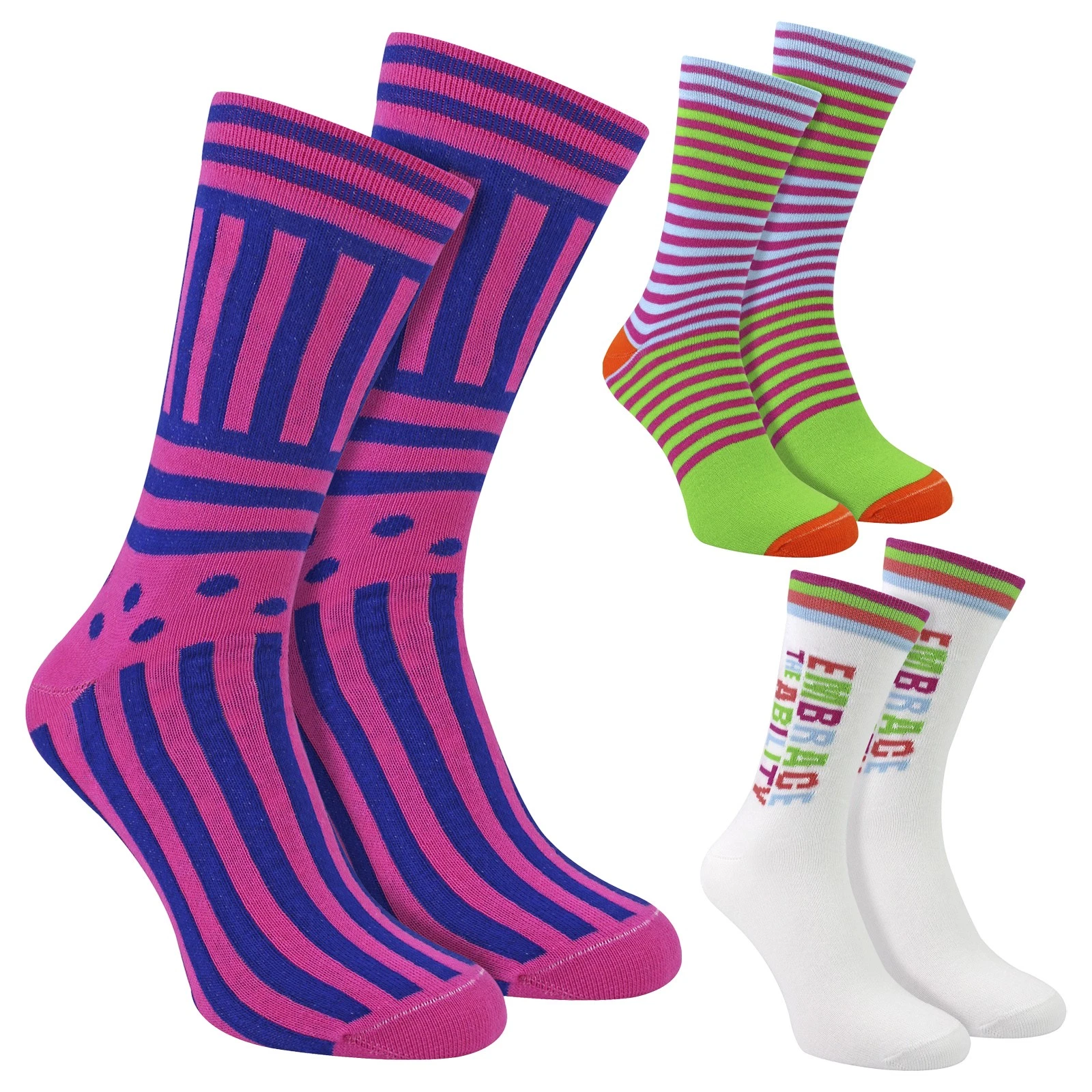 Sock Snob - Mens Novelty Cotton Socks Colorful Striped Slogan Gift