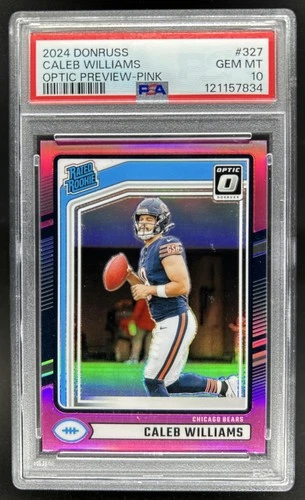 2024 Panini Donruss Caleb Williams Optic Rated Rookie Preview Pink #327 PSA 10