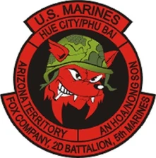 USMC 2nd Battalion 5th Marines FOX Company Decal - 3.94" Wide x 4.00" Tall Decal