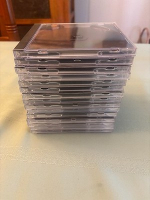 Lot of 15 CD Jewel Cases Empty Clear & Black Used Standard Size
