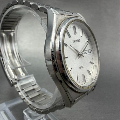 Seiko Spirit Watch Men 35mm Silver Dial Silver Tone 7N48-7000