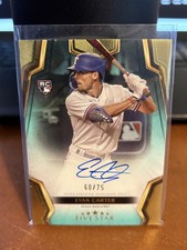 2024 Topps Five Star Evan Carter RC Rookie Auto Aqua /75 Rangers FJ6JX