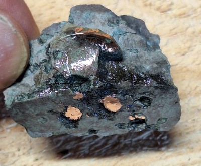 Polished Copper Nodules In Basalt Host Rock - Michigan Native Copper