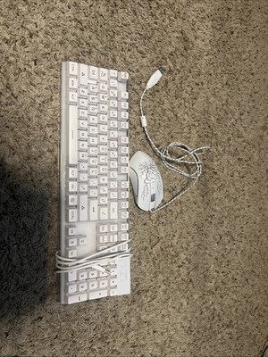 MageGee  Keyboard and Mouse Combo USB Wired Backlit White Gaming RGB lighting