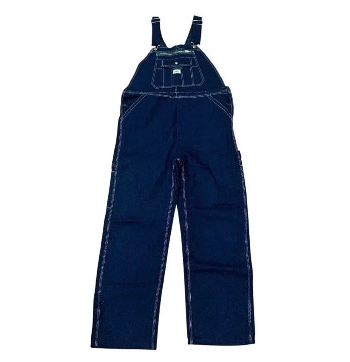 Liberty Men's Blue Denim Overalls Rigid Buckles Bibs 38x32 NWOT Workwear Chore