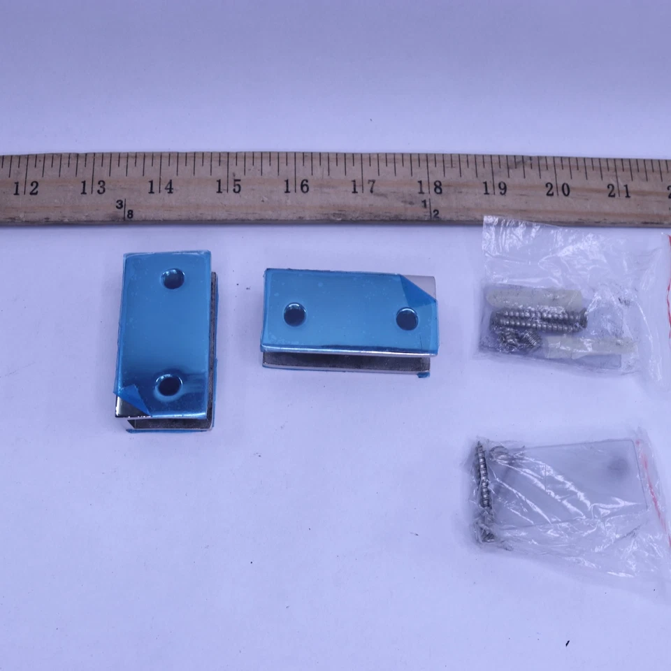 (2-Pk) Alise Adjustable Frameless Rectangle Glass Shelf Bracket Holder BL2000-2 - Image 3 of 4