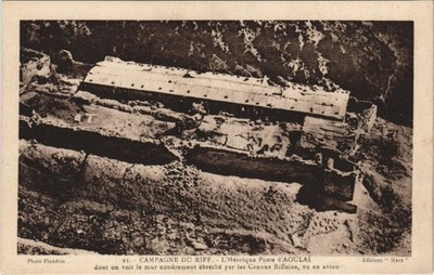 CPA MAROCCO Campagne du RIFF Heroique Poste d'Aoulai dont on voit mur (38382)