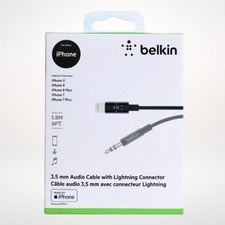 Belkin 3ft 3.5 mm Audio Cable With Lightning Connector - Black M-Fi Certified