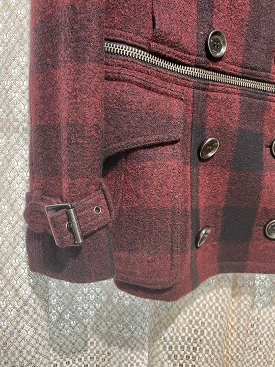 Burberry   Red Check  Brit Official  Trench Peacoat thumbnail 5