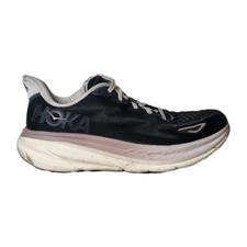 Hoka One One Clifton 9 Black/White Running Shoe Women Size 10B NO INSOLES