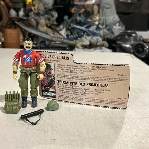 GI Joe Bazooka 1985 v1 *COMPLETE w/File Card Vintage ARAH Original