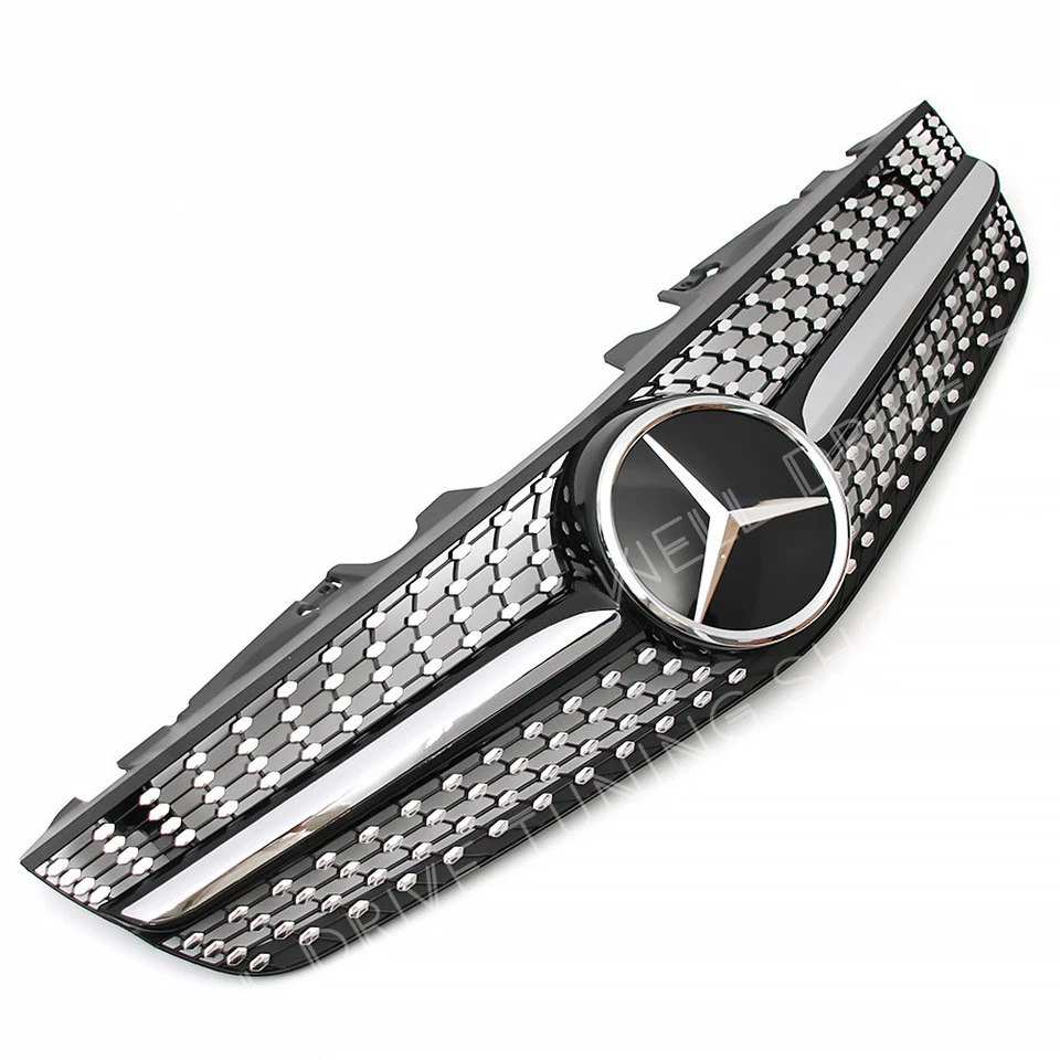 Chrome Black Grille W/ Mirror Star For Mercedes Benz R230 09-12 SL500 SL600 SL63 Foto 3 de 4