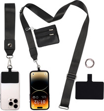 Phone Lanyard Crossbody Wrist Strap, Adjustable Clip and Go Strap for Phone with