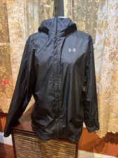 Mens Under Armour Loose 100 Nylon Hooded Jacket Sz L Black
