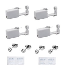 Ear Piercing Kit - 4 Pack Ear Piercing Kits with 4 mm Stud Earrings, Surgical St