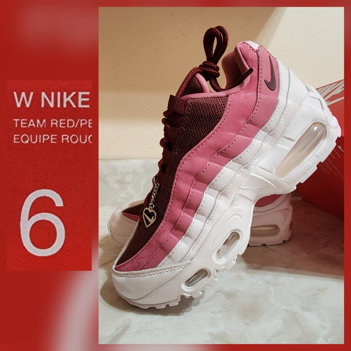 Women's Size 6 NIB Nike Air Max 95 Big Bubble Pink Valentine's Day