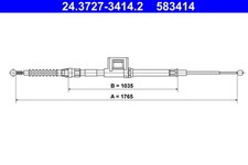 ATE Bremsseil Seilzug Feststellbremse 24.3727-3414.2 für SKODA OCTAVIA 3 Combi