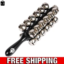 Elegant Sleigh Bells on Solid Wood Base - Perfect for Caroling & Orchestras