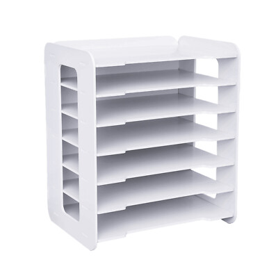 7 Tier Desktop Organizer Paper File Holder Document Storage Rack Office Home NEW