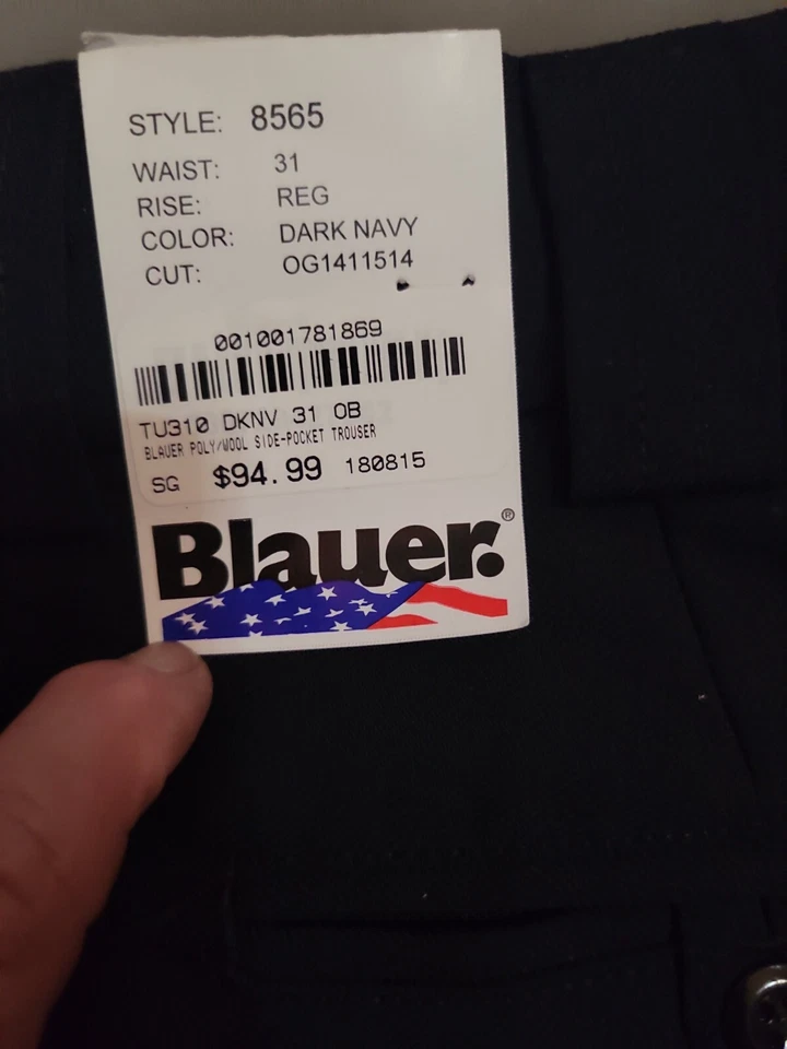 Blauer side pocket wool blend trousers dk NAVY sz 31 reg st 8655 free ship - Image 3 of 3