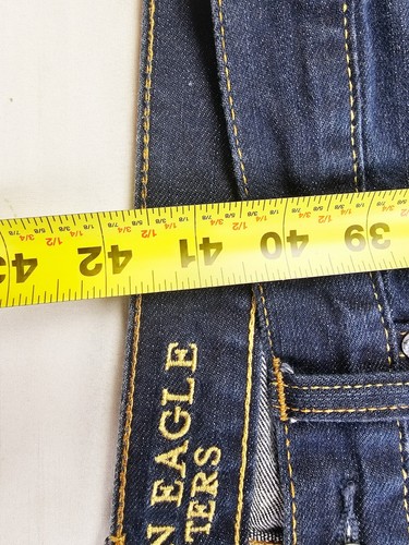 Pantalones de mezclilla ajustados azules de 5 bolsillos con logotipo de 5 bolsillos American Eagle Outfitters talla 34X32 para hombre - Imagen 10 de 11