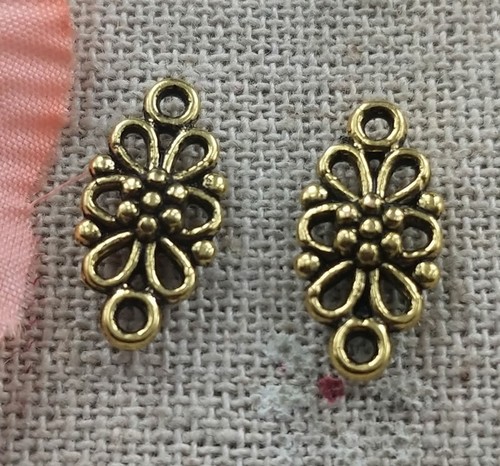 Kostenloser Versand 240 Stck. Antik Gold Blume Verbinder 16x8 mm L-5037 - Bild 1 von 4