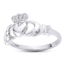 Valentines Day 14K Solid Gold Irish Claddagh Ring for her