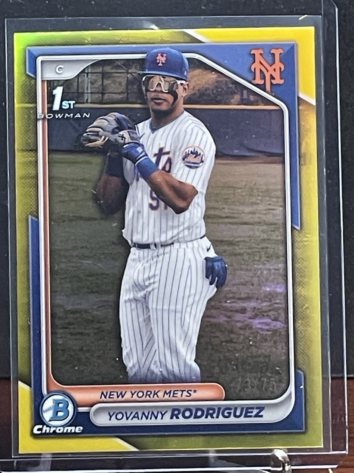 2024 Bowman Chrome #BCP-244 Yovanny Rodriguez RC Prospects Yellow Refractor /75